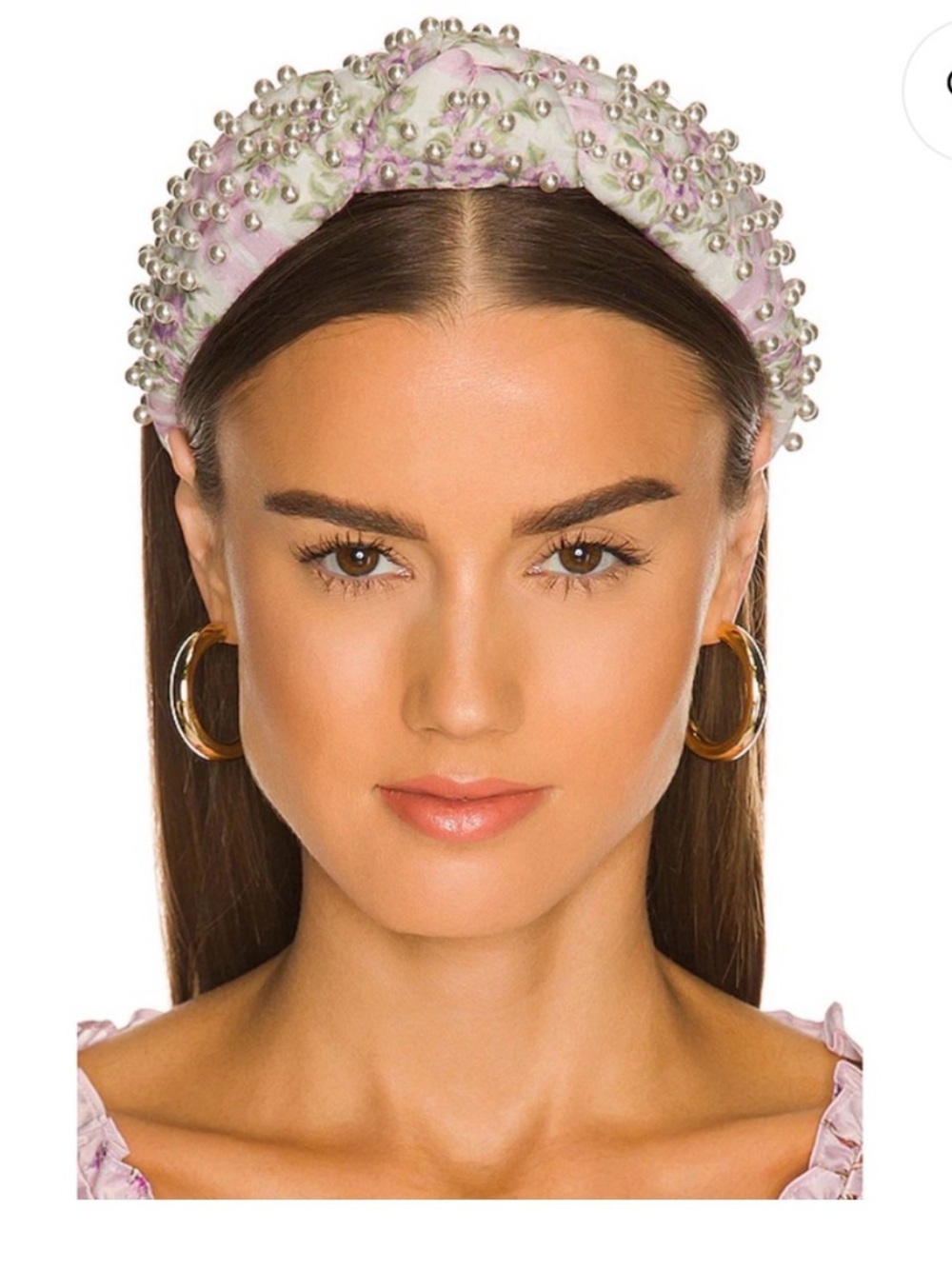 LoveShackFancy x Lele Sadoughi Pearl Knotted Floral Headband. Pastel Clouds NWT